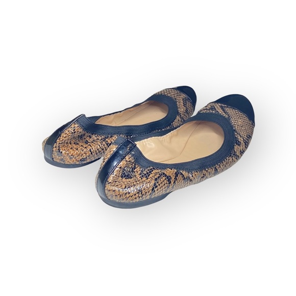 Cole Haan ⌘ Deltona Cap Toe Gore Leather Ballet Flats ⌘ Brown Snakeskin ⌘ 7.5M - Picture 3 of 16